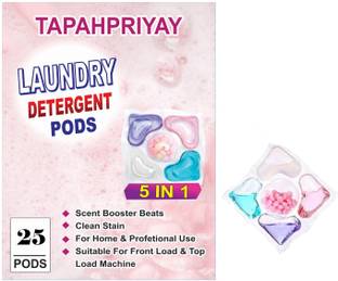 TAPAHPRIYAY 5 In 1 Washing Machine Pods suitable for Front Top Load Odor Stain Remover Lavender Detergent Pod