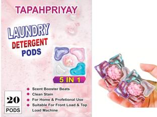 TAPAHPRIYAY 5 In 1 Laundry Detergent Pods Tackle Fights Stain, suitable for Front/Top Load Lavender Detergent Pod