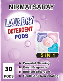 NIRMATSARAY 30pcs 5 In 1 Laundry Detergent Pods, Multi-purpose Detergent Clothe Washing Pod Lavender Detergent Pod