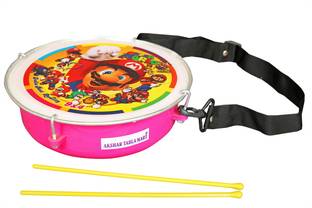 Akshar Tabla Mart Best Of Kids Tasa Drum With Stick & Belt Use For Ganpati Holi & Festival Gift Nut & Bolts Dholak