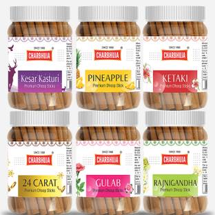 CHARBHUJA Special Combo Of Dry Dhoop Stick (6*100g) Charcoal Free Floral, Fruit, Woody, Blossom, Rose Dhoop