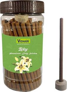 vidhan Pooja Dhoop Sticks Premium LILLY Jar 100Gm | No Bamboo | No Charcoal Lily Dhoop