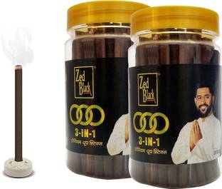 Zed Black 3 In1 Premium Dhoop Sticks Jar | Long-Lasting Aroma for Pooja & Meditation Dhoop