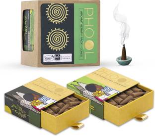 Phool Aromatherapy Lemongrass & Tea Tree Dhoop Combo | Natural Aromatherapy Cone Dhoop