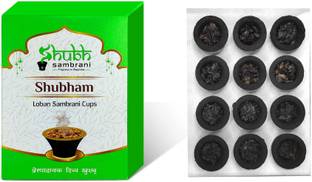 Adhvik Box Pack of 1 (12 Pc Dhoop Cup Per Box) Shubham Loban Sambrani Dhuna Dhoop Cup Dhoop