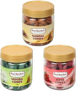 Hari Darshan Multi Fragrance Jar Cones Rose, Sandal, Jasmine Dhoop