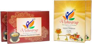 Vishvarup The Fragrance of Devotion Sambrani Cups | 100% Natural | Dhoop Cups for Pooja | 48 Units | Dhoop
