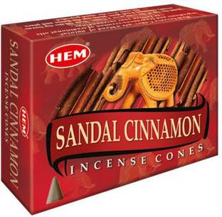 Hem Sandal Cinnamon Dhoop Cones (295 gms) 6 Different Cones : Chandan, Patchouli, Lavender, Musk, Rose, Vanilla Dhoop