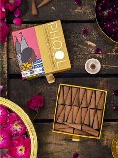 Phool Rose Handcrafted Natural Dhoop for Daily Pooja | Incense Cone with Temple Flower Rose Dhoop