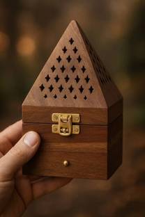 AR Ventures Wooden Dhoop Stand, Wooden Incense Holder and Ash Catcher Dhoop