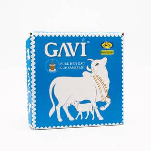 Gavi Pure Desi Gau Cup Sambrani made with Cow Dung for Daily Puja (12 Cups) Woody Dhoop