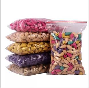 Bullcraft Backflow Incense Cones 100 Pcs | Mixed Natural Scents Lily, Rose, Sandal Dhoop