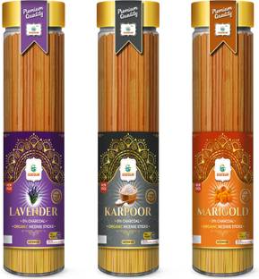GODSUN Lavender, Kapoor, Marigold Agarbatti Jar (3×100)300gm 0% Charcoal Incense sticks Dhoop