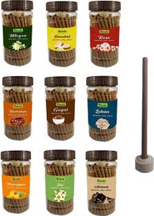 vidhan Dhoop Sticks Premium Jar 9x100Gm | No Bamboo | No Charcoal | Dhoop Sticks Rose, Lily, Guggul, Sandal, Lavender, Musk, Fruit, Blossom, Neem Dhoop