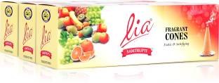 Lia Samtrupti Fragrant Cones for Special Ceremonies and Relaxation(64 Cones) Lime, Fruit Dhoop