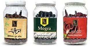 Zed Black Big Incense Dhoop Cones Combo in Jar Packing 3 Fragrances Mogra, Rose, Sandal Dhoop