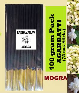 RADHAVALLAV 100gram MOGRA AGARBATTI / INCENSE STICK| for Temple|Pooja|Yoga|Meditation Floral Dhoop
