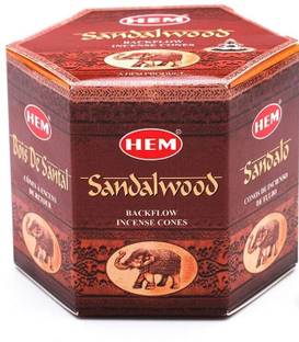 Hem Sandalwood Backflow Brown Cones | Long Lasting Aroma Incense for Positivity Dhoop