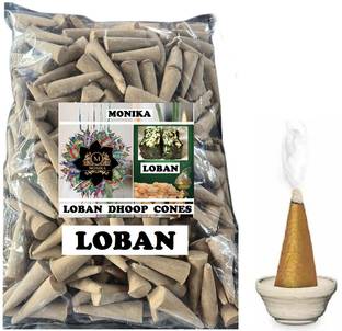 Monika Premium Loban Dhoop Cones, 250 Grams - Pack of 60 Exquisite Pieces. Dhoop