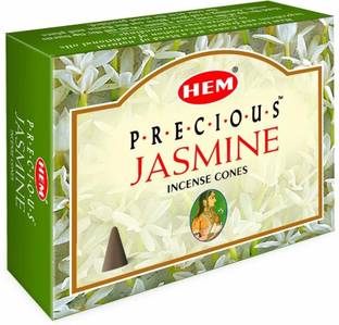 Hem Precious Jasmine Dhoop Cones (295 gms) 6 Different Cones : Chandan, Patchouli, Lavender, Musk, Rose, Vanilla Dhoop