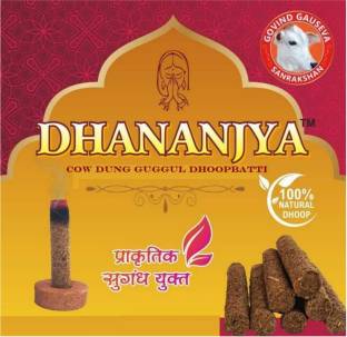 Dhananjya Desi Cow Dung guggul dhoop batti Organic Incense Stick -Set of 60 Guggul Dhoop