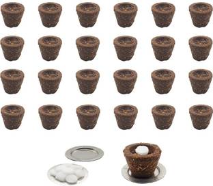 Organic Tatvam Natural Fragrance Natural & Organic Cow Dung Sambrani Cups ,24 Pieces Ingredients: Cow Dung, Pure Guggal, Jatamaasi, Loban, Chandan & Tulsi Powder, Havan Samagari, Kapoor (Camphor) Guggul Dhoop