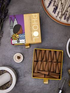 Phool Natural Cone for Pooja|Flower offered Organic Incense-cone Lavender Dhoop