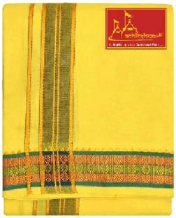 ACHLESHWAR Pure Cotton Special Dhoti yellow colour Men Dhoti