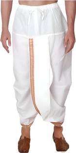 Shomyra Creations Readymade Silk Dhoti for men, Ready to wear Dhoti, Free Size Solid Men Dhoti