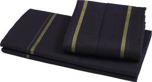 GREEN TEE Solid Black Lungi