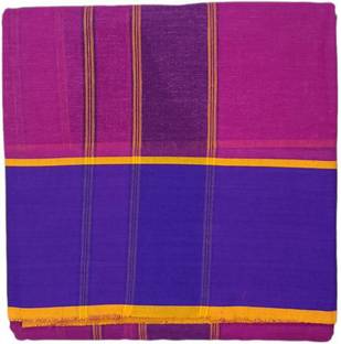 exclusive Cotton Color Dhoti & 5" Color Border 9X5 (or) 4.15 Mtr Dhoti & 2.30M Angavastram Men Dhoti