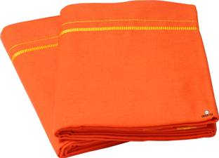 GREEN TEE Solid Orange Lungi