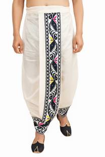 AMIT ONLINE Jamdani Border Ready To wear Self Design Men Dhoti