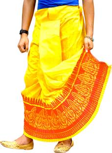 गौरी कलेक्शन Ready To Wear Pant System PRINTED MAYUR PUCHHA पुरुषों के लिए एम्बेलिश्ड धोती