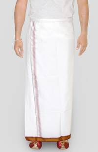 TUNI MANI Men's Pure cotton Mayilkan Design Vesti ,Length 1.92meter Solid Men Dhoti