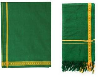 sudharsana GREEN,TOWEL,[1 PCS SET]PENTEX SAMY Solid Men Dhoti