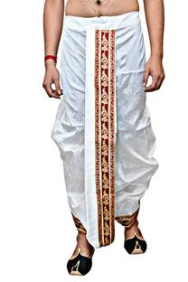 Sumit online solid Self Design Men Dhoti