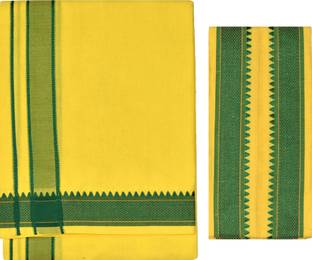 TUNI MANI Padi Pettu Dhoti Single / 2.0meter With Towel Solid Men Dhoti