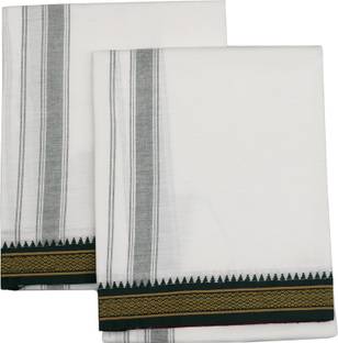 RETRO Pack Of 2 Thalapathy Border Solid Men Dhoti