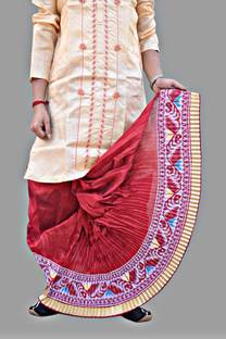Chandra Jamdani Border Ready To wear Solid Men Dhoti