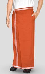 TUNI MANI Rasi Men's Cotton Welcro Pocket Dhoti, Adjustable for all Waist 28-44 Inches Solid Men Dhoti