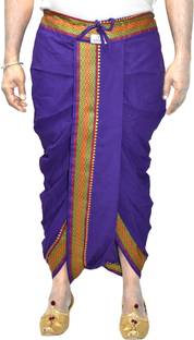 TUNI MANI Readymade Dhoti Pant with Pocket, Drawstring waist, Adjustable size (28"-46") Solid Men Dhoti