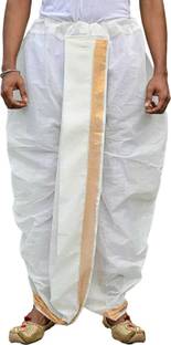 Susanta Das Traditional Mithila Printed Cotton Dhoti for Men Printed Men Dhoti