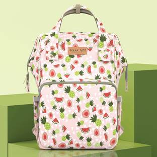 POLKA TOTS Baby Waterproof Travel Bags with 17+ Pockets for Mothers - Watermelon Design Diaper Bag