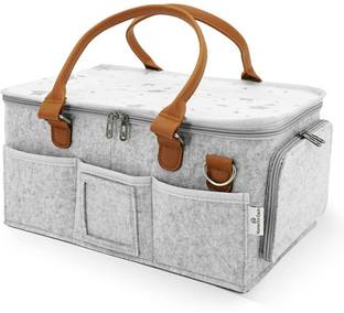 gustave Baby Diaper Bag Felt Organizer Basket with Handle Multi Compartments for Moms Tote Diaper Bag