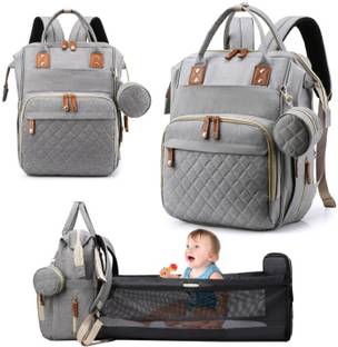 HANDCUFFS Diaper Bag With Changing Station | Mummy Bag With Bassinet Diaper Bag