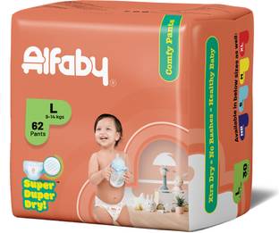 Alfaby Baby Diapers | leak proof super dry and super comfy pants - L