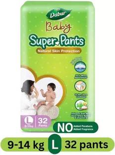 Dabur Baby Super Pants | Diaper Infused with Aloe Vera, Shea Butter & Vitamin E - L