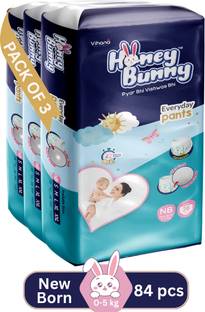 HONEY BUNNY Baby Diaper Pants with bubble top sheet| Extra Soft | 12 Hour protection - New Born