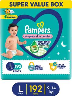 Pampers Complete Skin Comfort Pants, Anti-rash blanket, Lotion with VitaminE & Aloe Vera - L